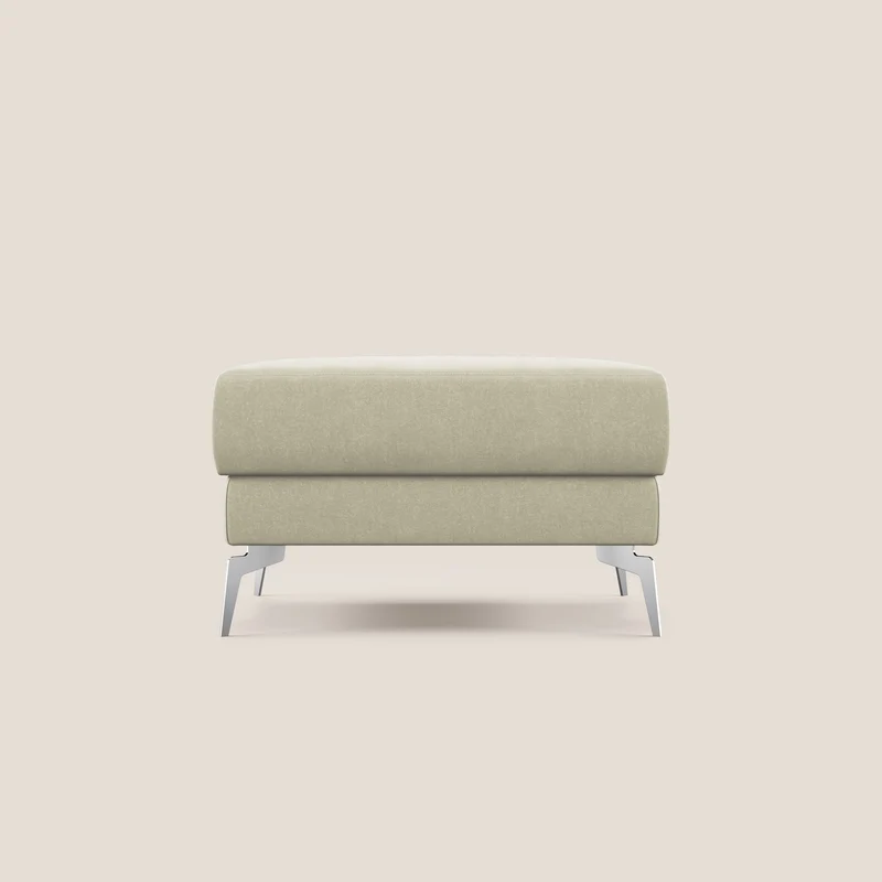 Star Pouf con piedini alti in microfibra impermeabile T11 panna