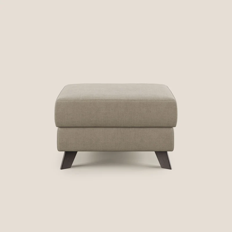 Moon Pouf contenitore e piedini alti in tessuto morbido impermeabile T02 beige