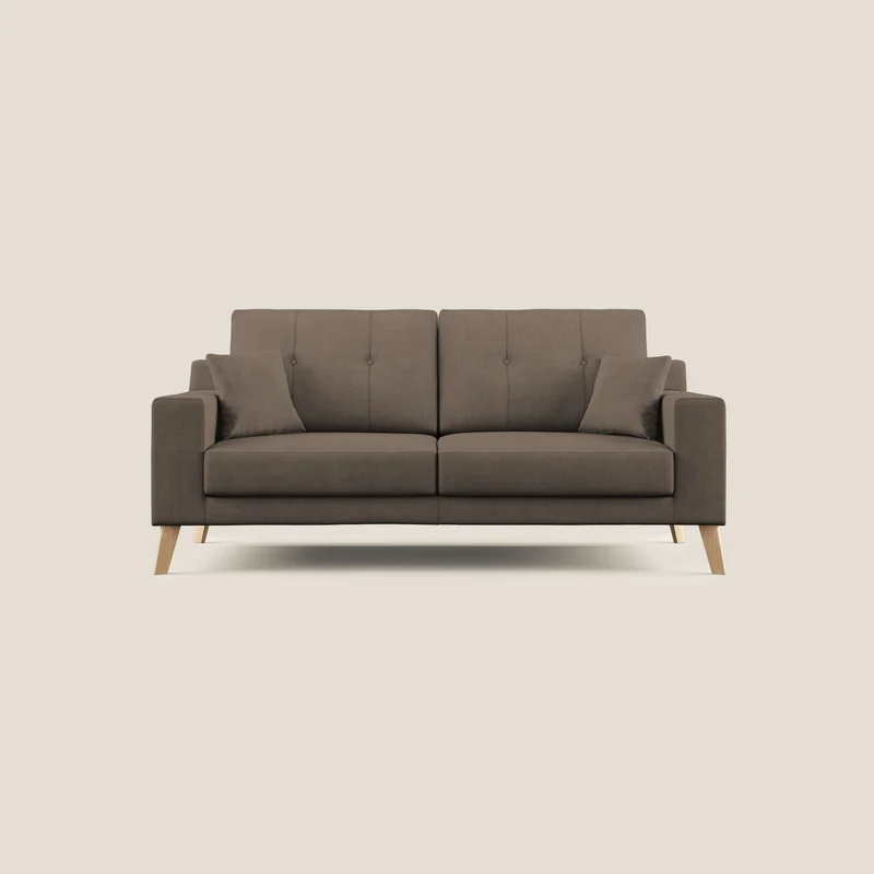Danish divano moderno in tessuto morbido impermeabile T02 marrone