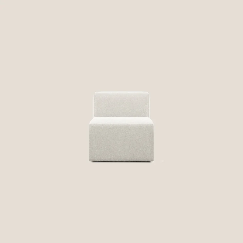 Nettuno modulo poltrona centrale in morbido tessuto bouclè T07 bianco