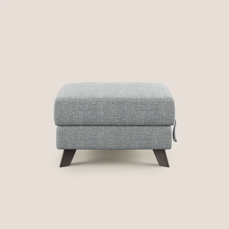 Moon Pouf contenitore e piedini alti in tessuto morbido ad intreccio soft-touch impermeabile T06 grigio