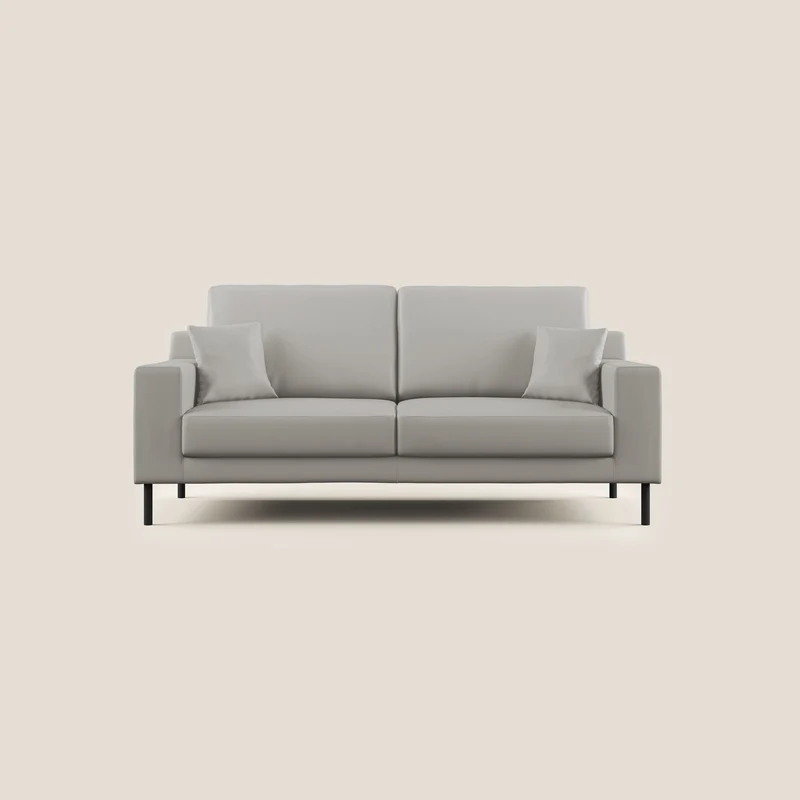 Uranio divano moderno lineare in Ecopelle impermeabile T04 grigio chiaro