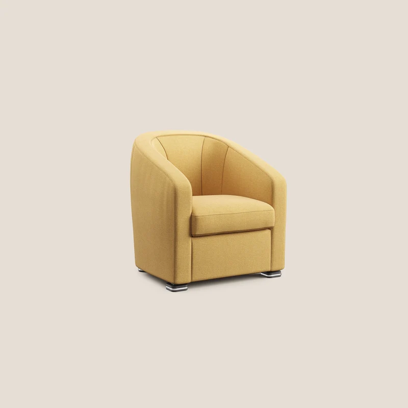 Cloe Poltroncina in tessuto smacchiabile con acqua QuickClean T08 giallo