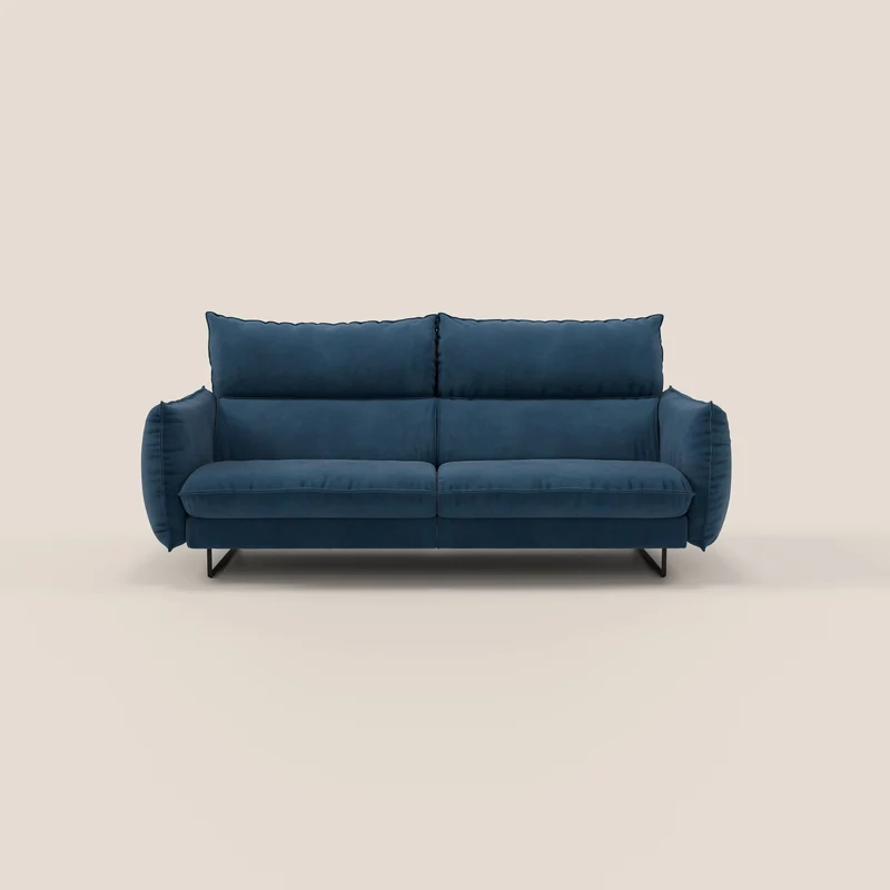 Monamour Divano dal design moderno con opzione relax elettrico in microfibra smacchiabile impermeabile T11 blu