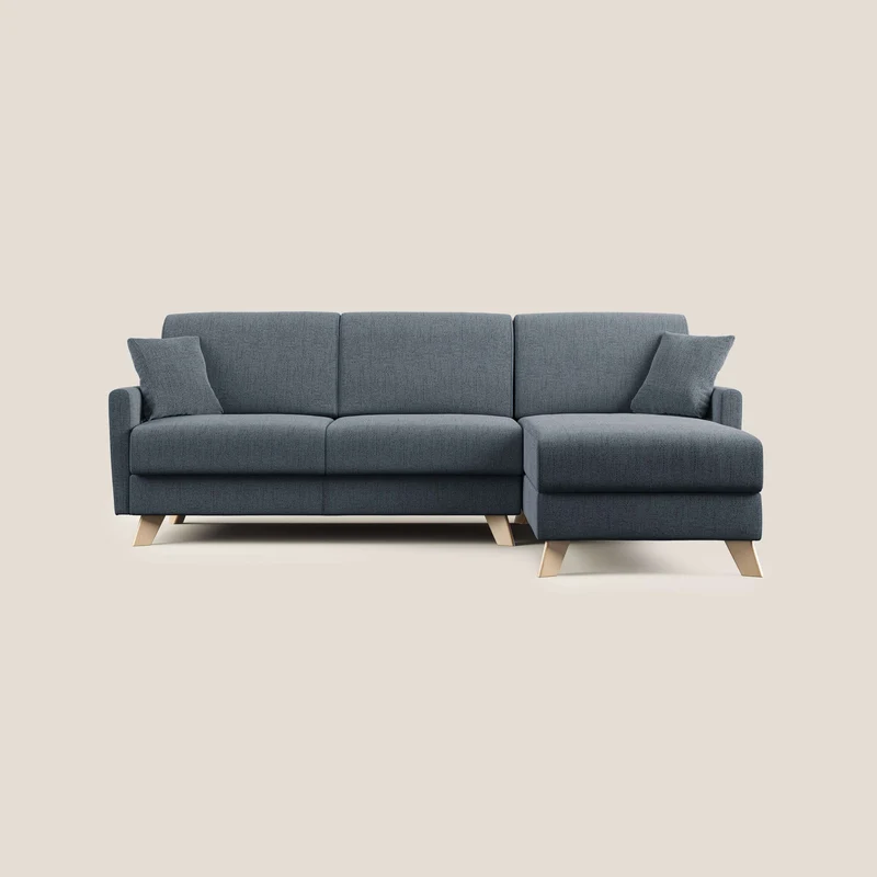Edgar divano letto angolare in tessuto felis impermeabile T03 blu