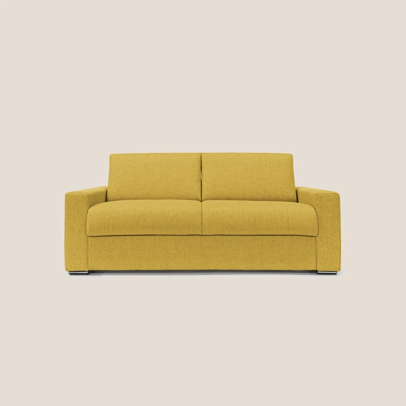 Nixon Divano letto matrimoniale con materasso 20 cm in tessuto impermeabile T03 giallo