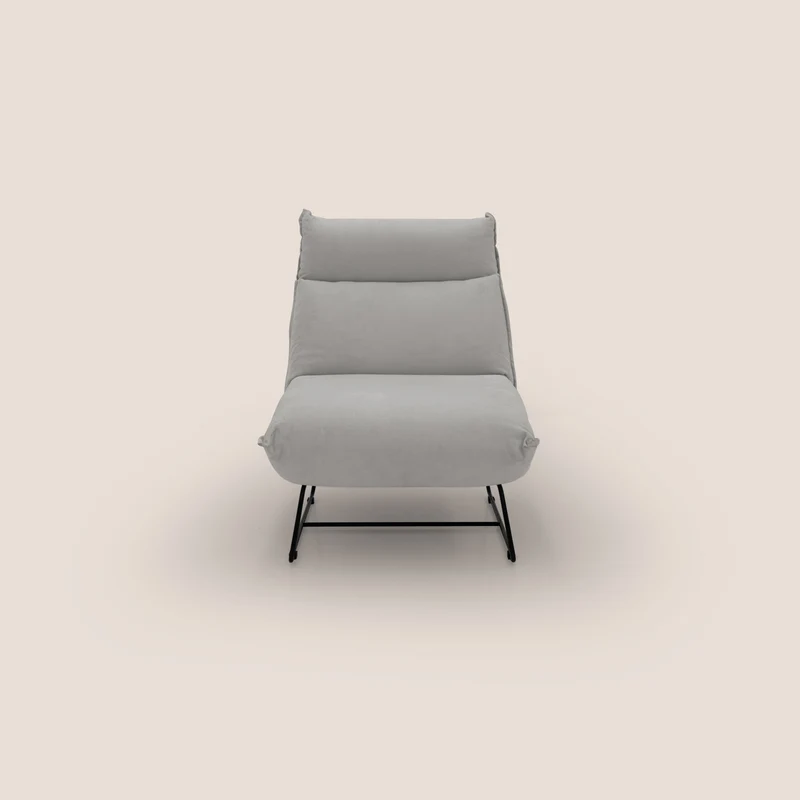 Tessa Poltroncina dal design moderno in morbida microfibra smacchiabile T11 grigio chiaro