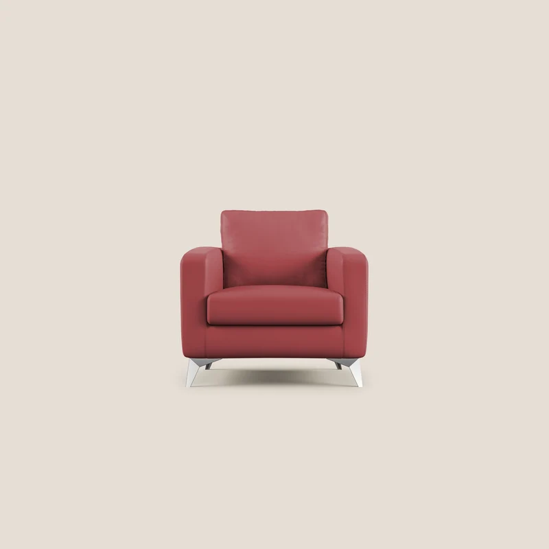 Orione Poltroncina in ecopelle moderna e impermeabile T04 rosso