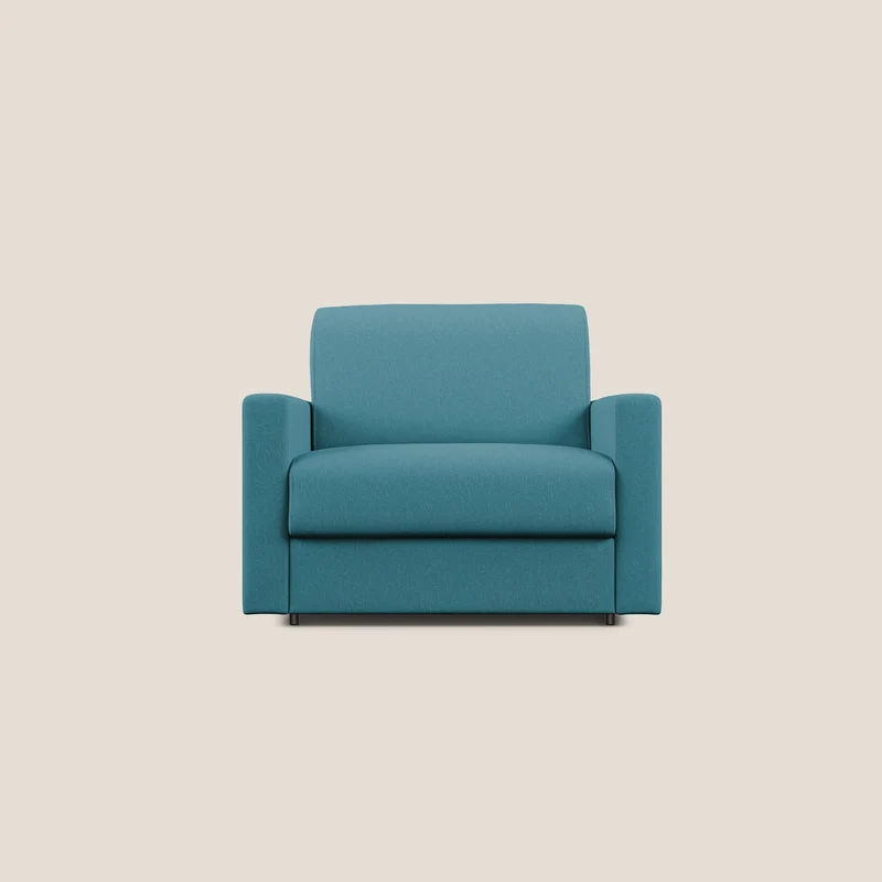 Chris poltrona letto in tessuto impermeabile T13 azzurro