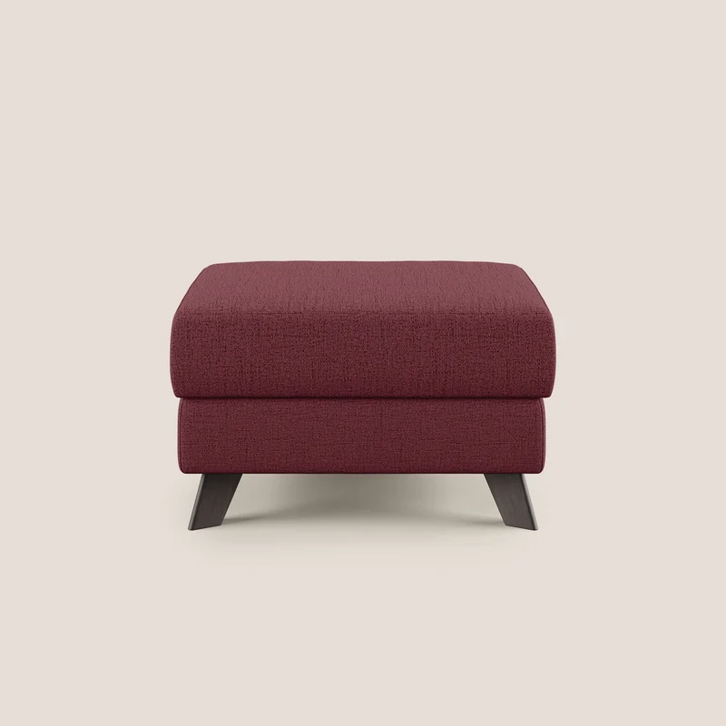 Moon Pouf contenitore e piedini alti in tessuto morbido impermeabile fiammato T03 rosso