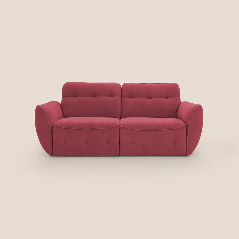 Cerbero divano 2 e 3 posti in morbido bouclé impermeabile T07 rosso