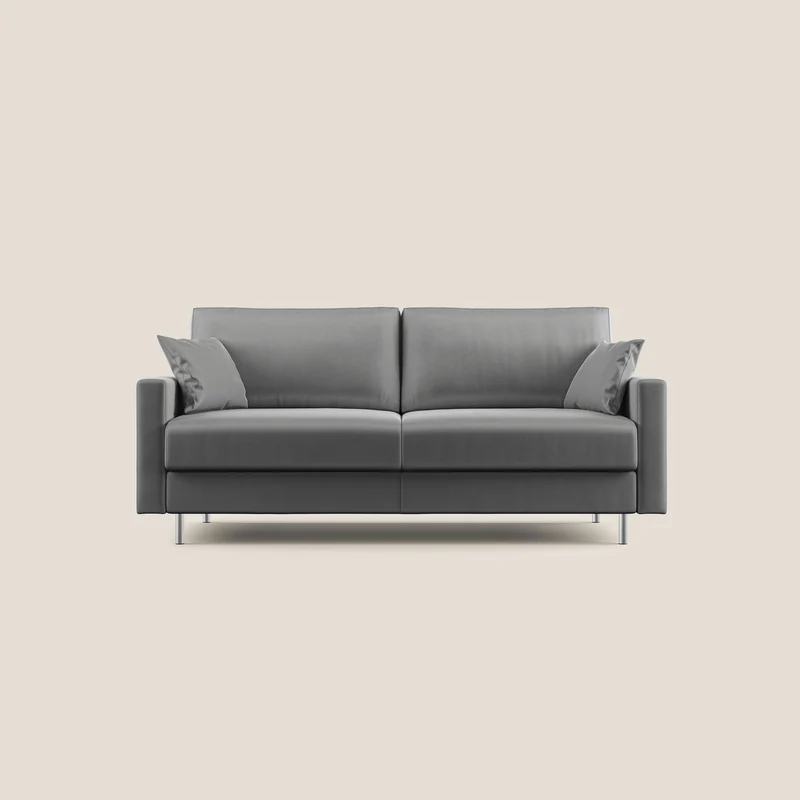 Andromeda divano letto matrimoniale in velluto morbido impermeabile T01 grigio