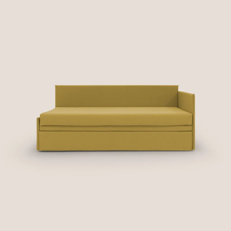 Durini Divano duplex con doppio letto in tessuto simil cotone impermeabile T13 giallo