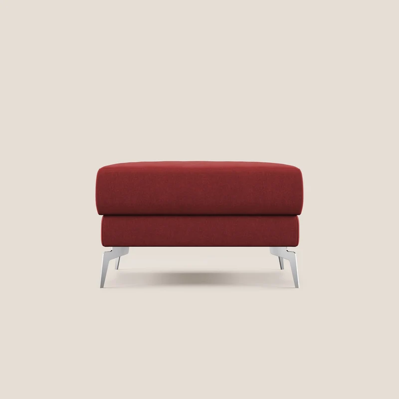 Star Pouf con piedini alti in microfibra impermeabile T11 rosso