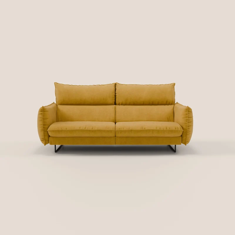 Monamour Divano dal design moderno con opzione relax elettrico in microfibra smacchiabile impermeabile T11 giallo