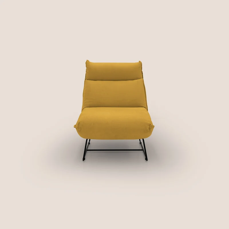Tessa Poltroncina dal design moderno in morbida microfibra smacchiabile T11 giallo
