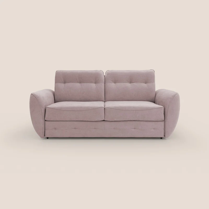 Zeus Divano letto scandinavo con schienale alto in tessuto impermeabile T02 rosa