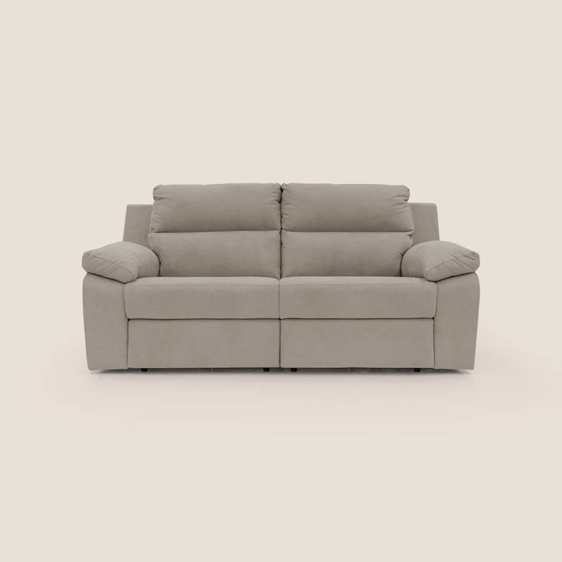 Romeo Divano relax con recliner elettrico in morbido tessuto impermeabile T02 beige