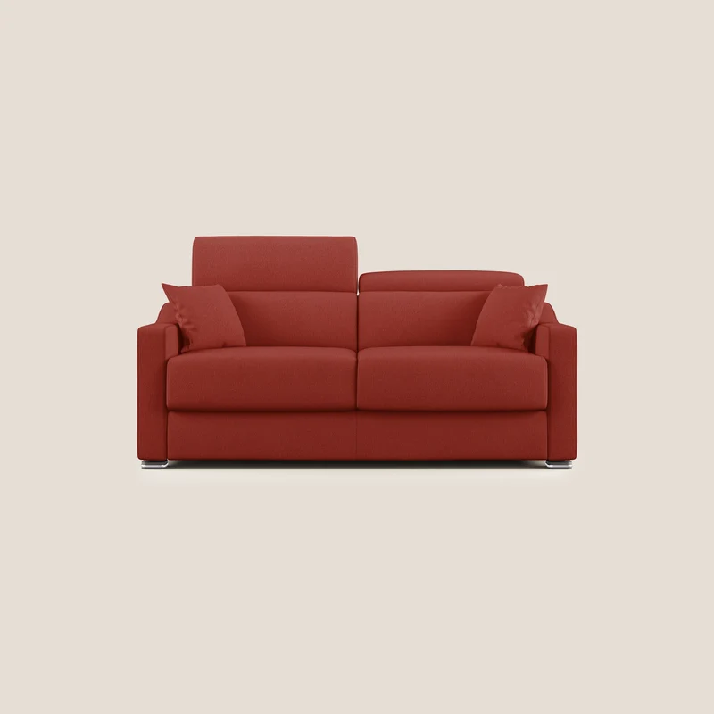 Amber divano letto matrimoniale in tessuto smacchiabile T05 rosso