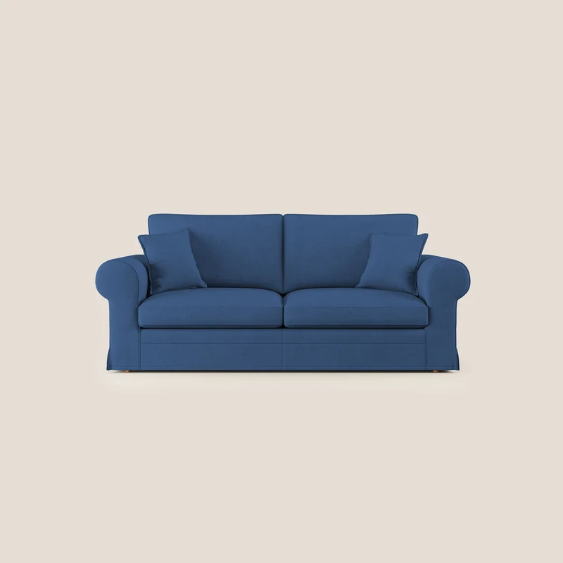 Lady divano classico in piuma d'oca realizzato con tessuto impermeabile T02 blu