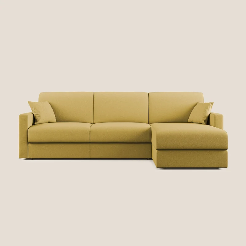 Chris Divano letto angolare 5 posti in tessuto impermeabile T13 giallo