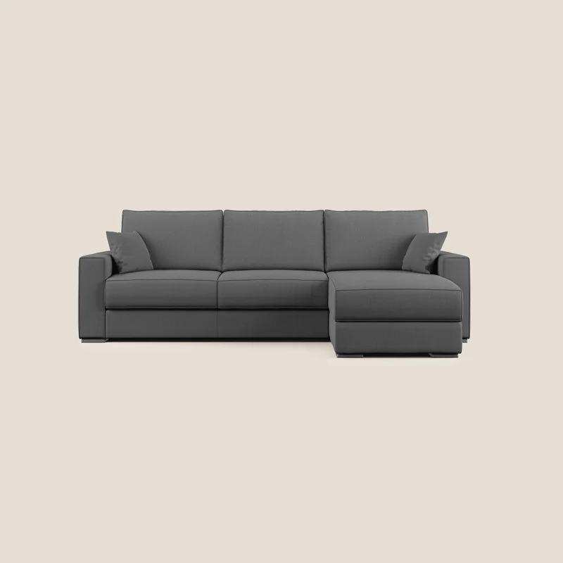 Dream Divano letto angolare in tessuto smacchiabile T05 antracite