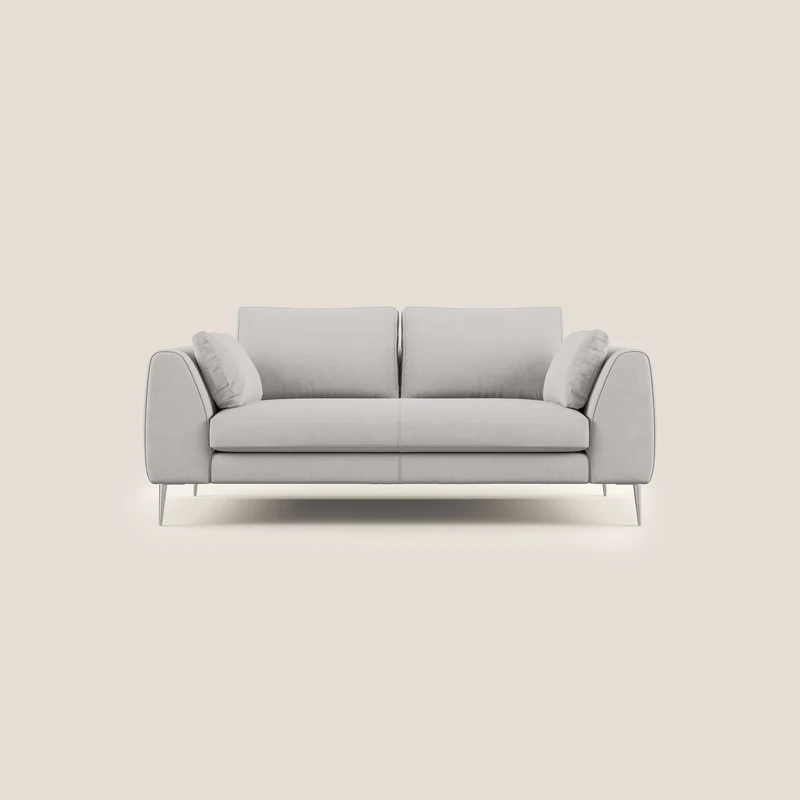 Plano divano moderno in microfibra tecnica smacchiabile T11 grigio chiaro