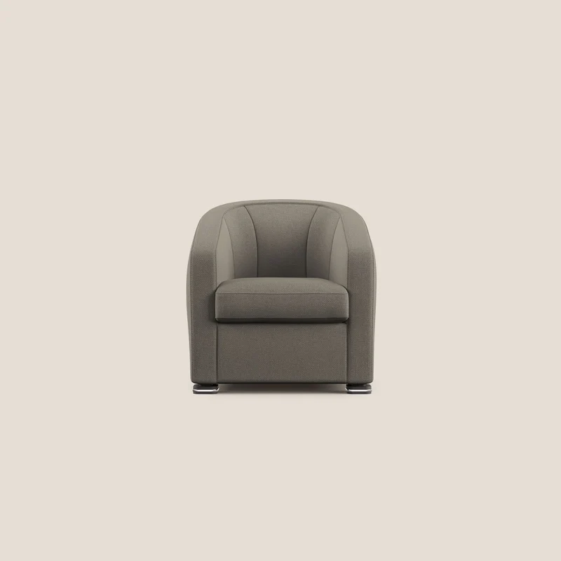Cloe Poltroncina in tessuto smacchiabile con acqua QuickClean T08 tortora