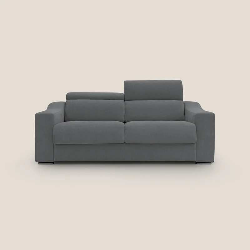 Bomber divano letto matrimoniale con poggiatesta in tessuto impermeabile T14 grigio