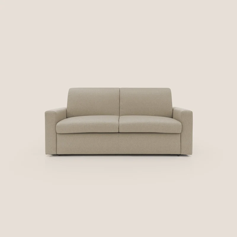 Kansas Divano letto matrimoniale alto 20 cm in tessuto impermeabile misto cotone T13 beige