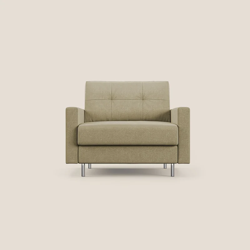 Megan poltrona letto in microfibra smacchiabile T11 beige