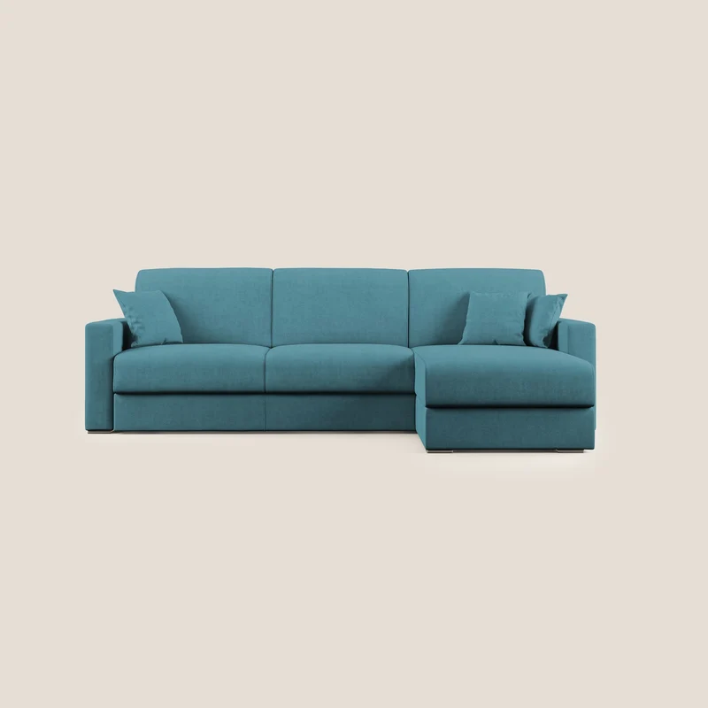 Best Divano letto angolare in tessuto impermeabile T02 azzurro