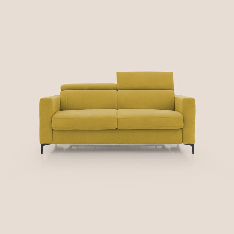 Gardenia divano letto materasso alto 18 cm con poggiatesta reclinabili e rivestimento impermeabile T02 giallo