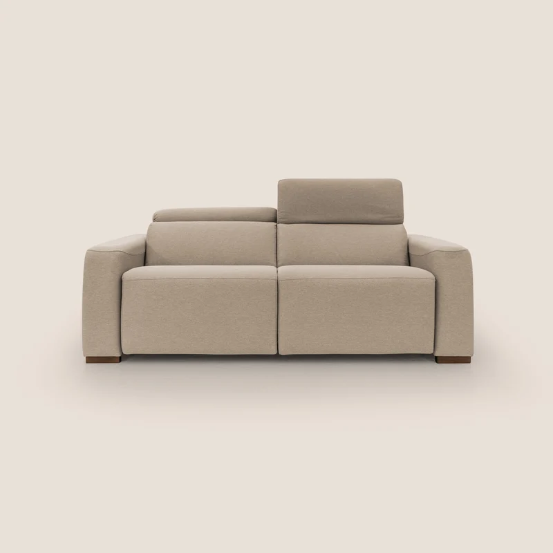 Poseidon divano letto + relax elettrico in tessuto smacchiabile impermeabile T05 beige