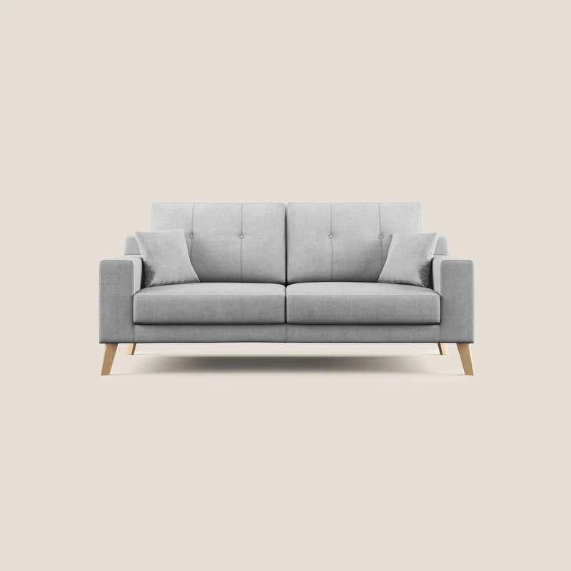 Danish divano moderno in tessuto morbido impermeabile T02 grigio chiaro