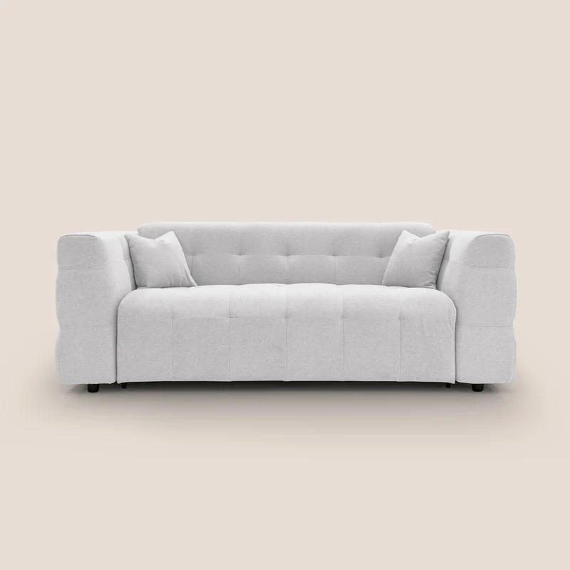 Tender Divano letto matrimoniale dal design innovativo in tessuto bouclet impermeabile T07 bianco