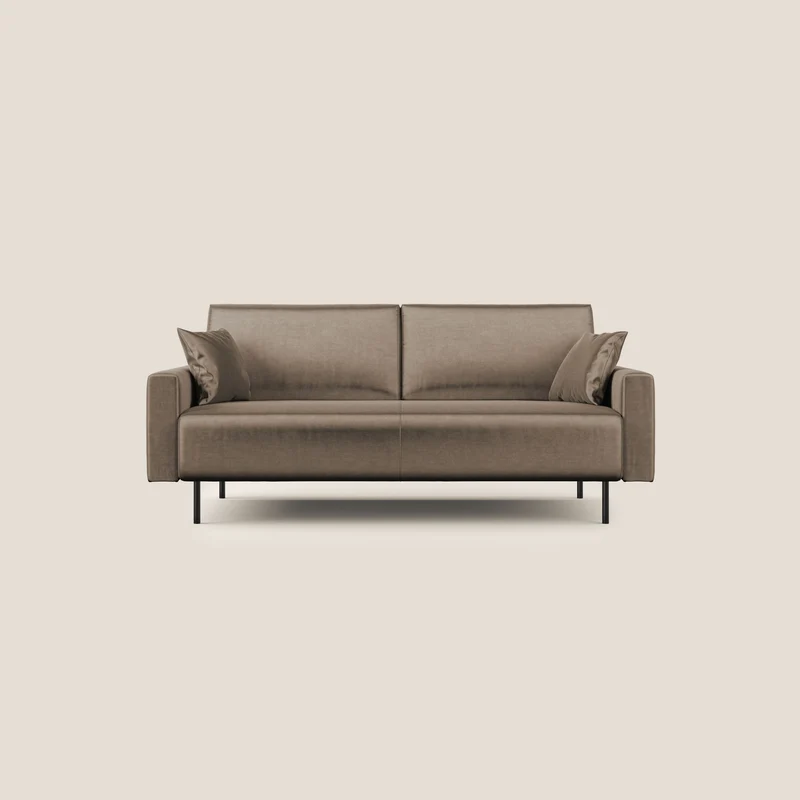 Arthur divano moderno in velluto morbido impermeabile T01 marrone