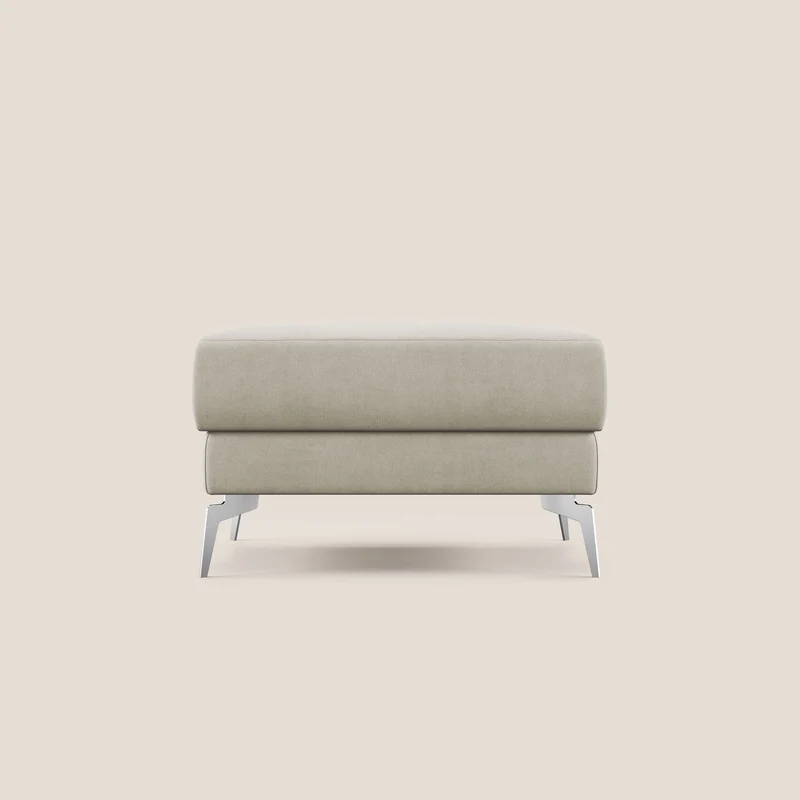Star Pouf con piedini alti in tessuto impermeabile T02 panna