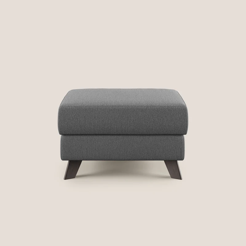 Moon Pouf contenitore e piedini alti in tessuto smacchiabile con acqua T05 antracite