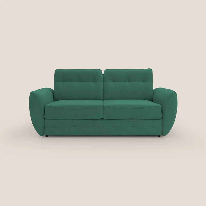 Zeus Divano letto scandinavo con schienale alto in tessuto impermeabile T02 verde