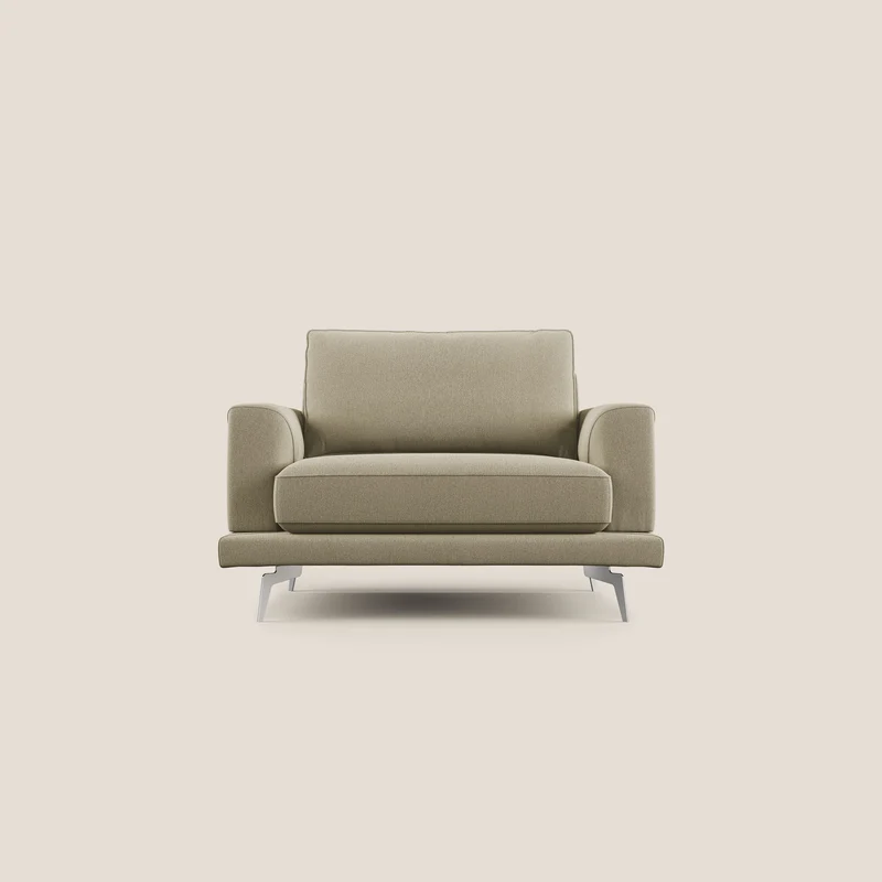Dorian poltrona moderna in tessuto smacchiabile T05 cammello