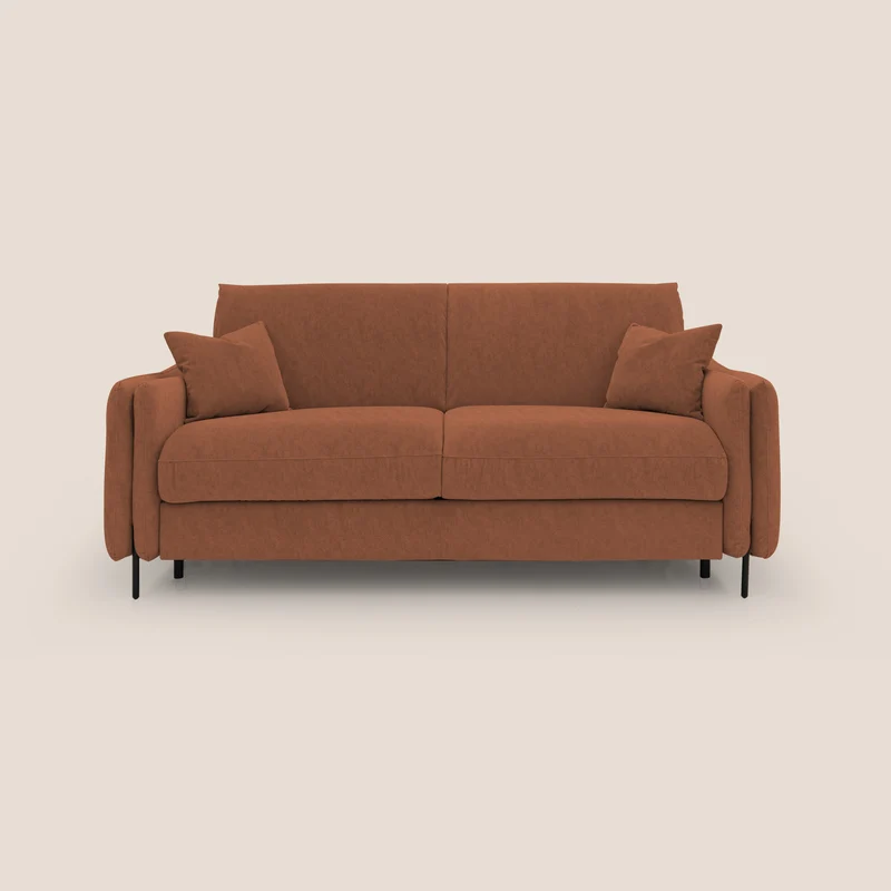 Gregory Divano letto con materasso h18 cm in microfibra effetto velluto impermeabile T09 ruggine
