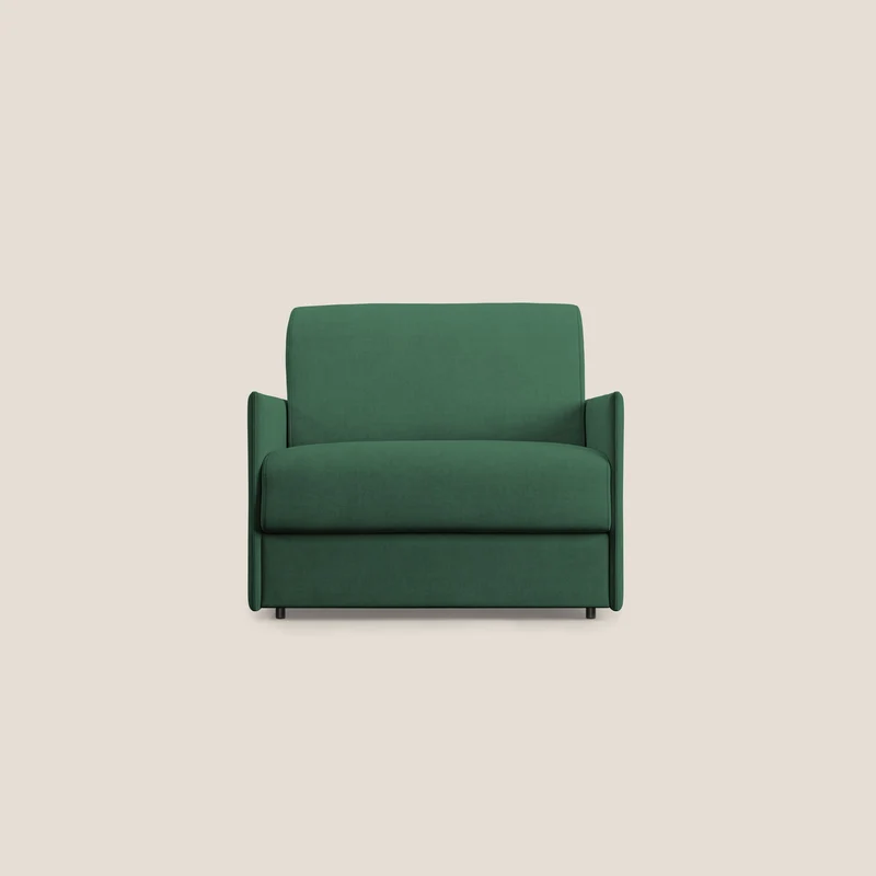 Evans poltrona letto in morbido tessuto impermeabile T02 verde