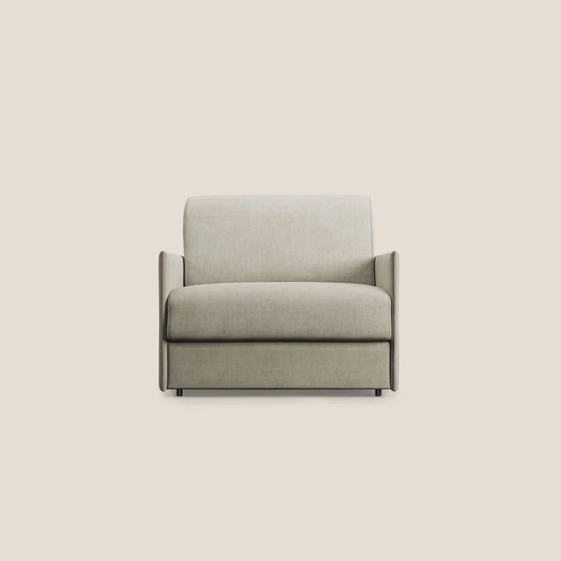 Evans poltrona letto in morbido tessuto impermeabile T02 panna