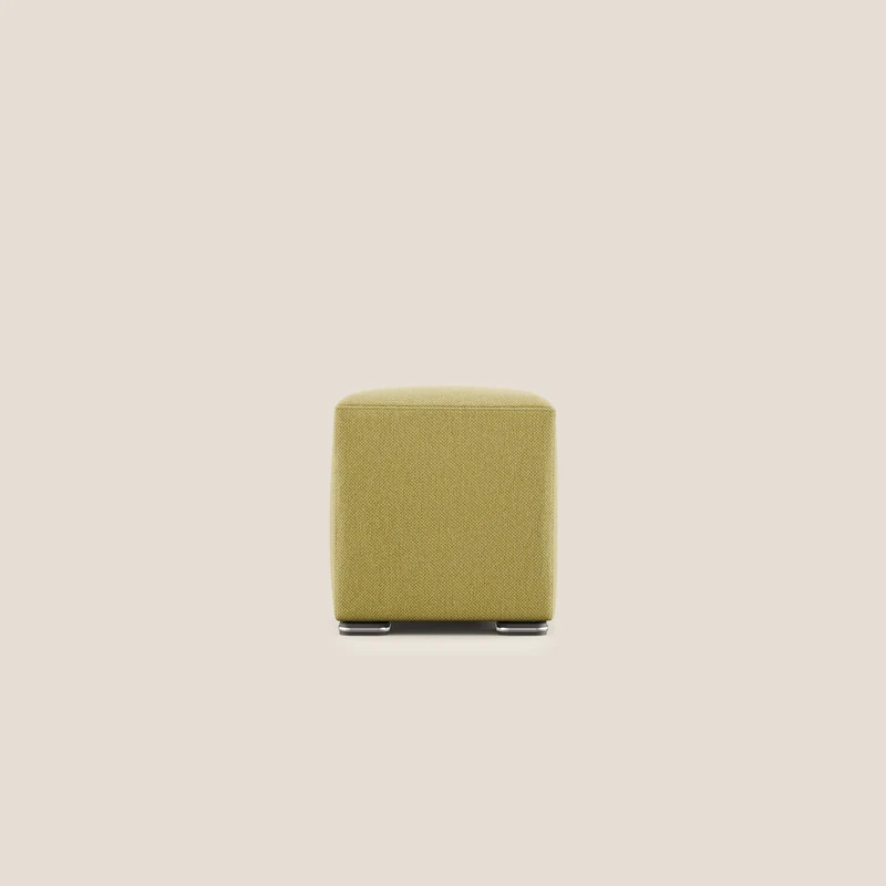 Cube pouf in tessuto morbido smacchiabile T05 giallo