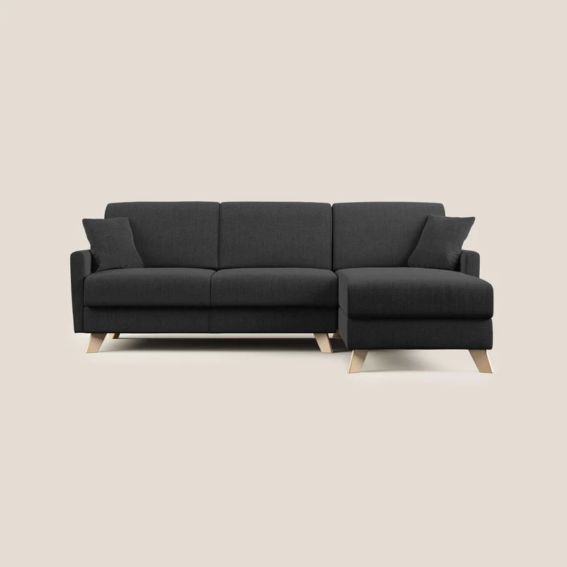 Edgar divano letto angolare in tessuto felis impermeabile T03 antracite