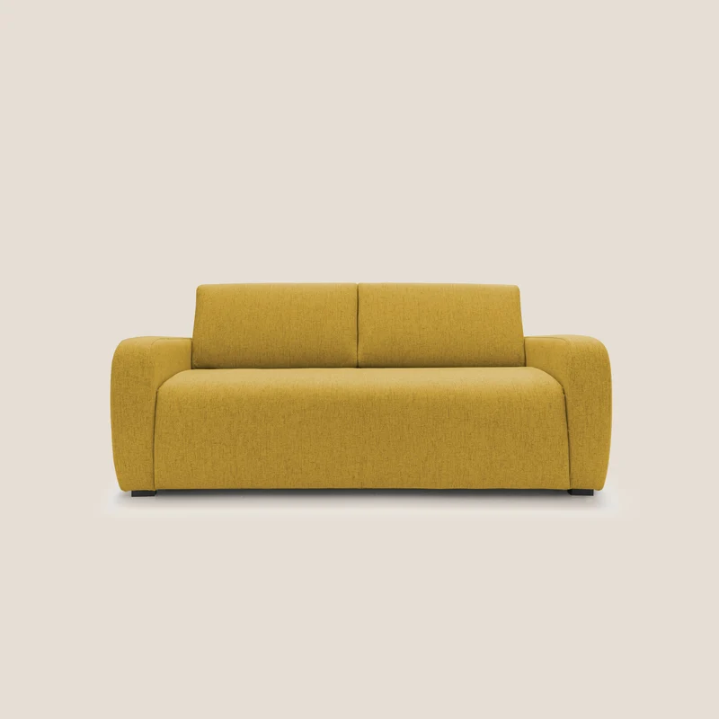 Duna Divano letto matrimoniale con materasso 20 cm in tessuto impermeabile T03 giallo