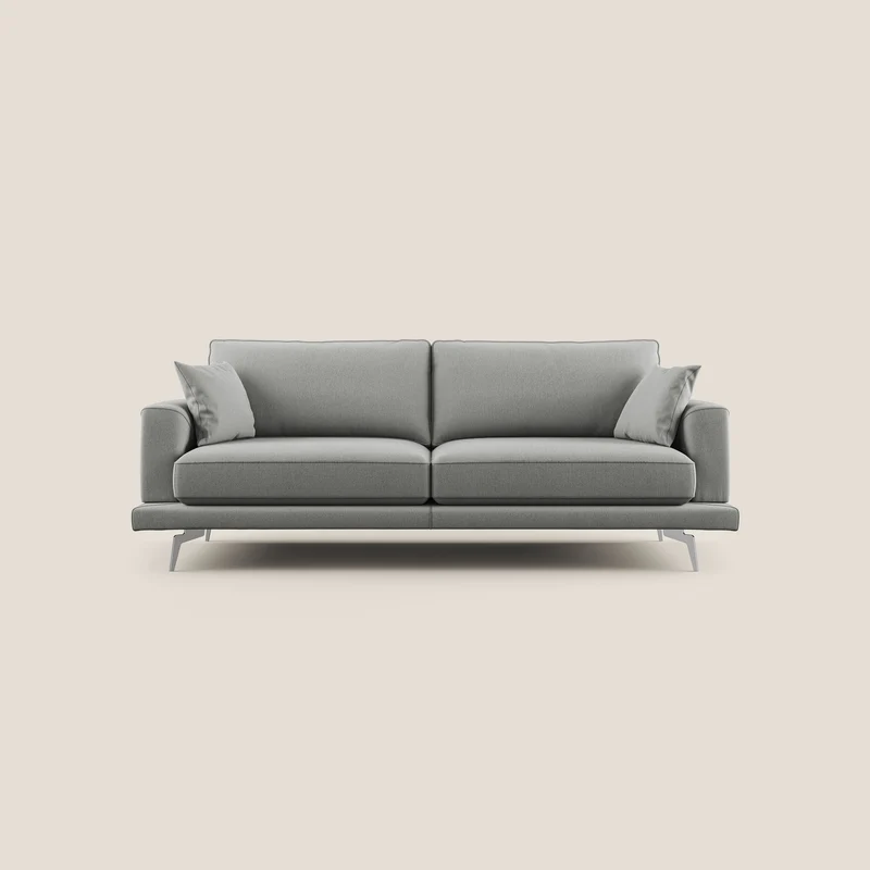 Dorian divano moderno in tessuto morbido antimacchia T05 grigio
