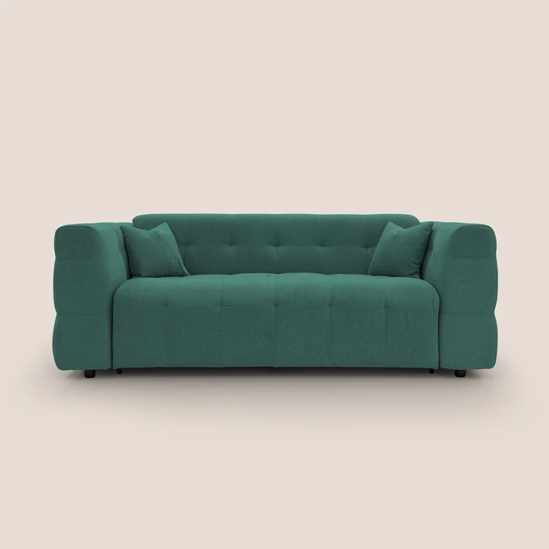 Tender Divano letto matrimoniale dal design innovativo in tessuto bouclet impermeabile T07 verde