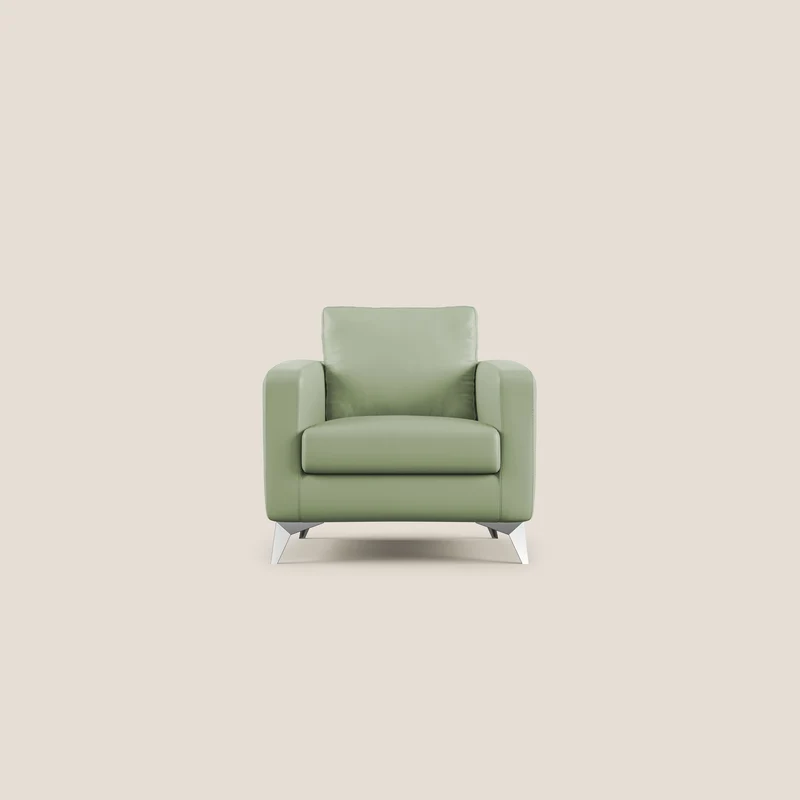 Orione Poltroncina in ecopelle moderna e impermeabile T04 verde